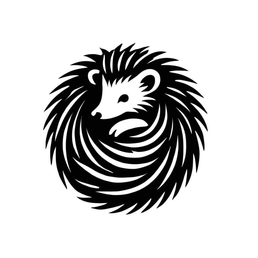 Hedgehog logo design vector