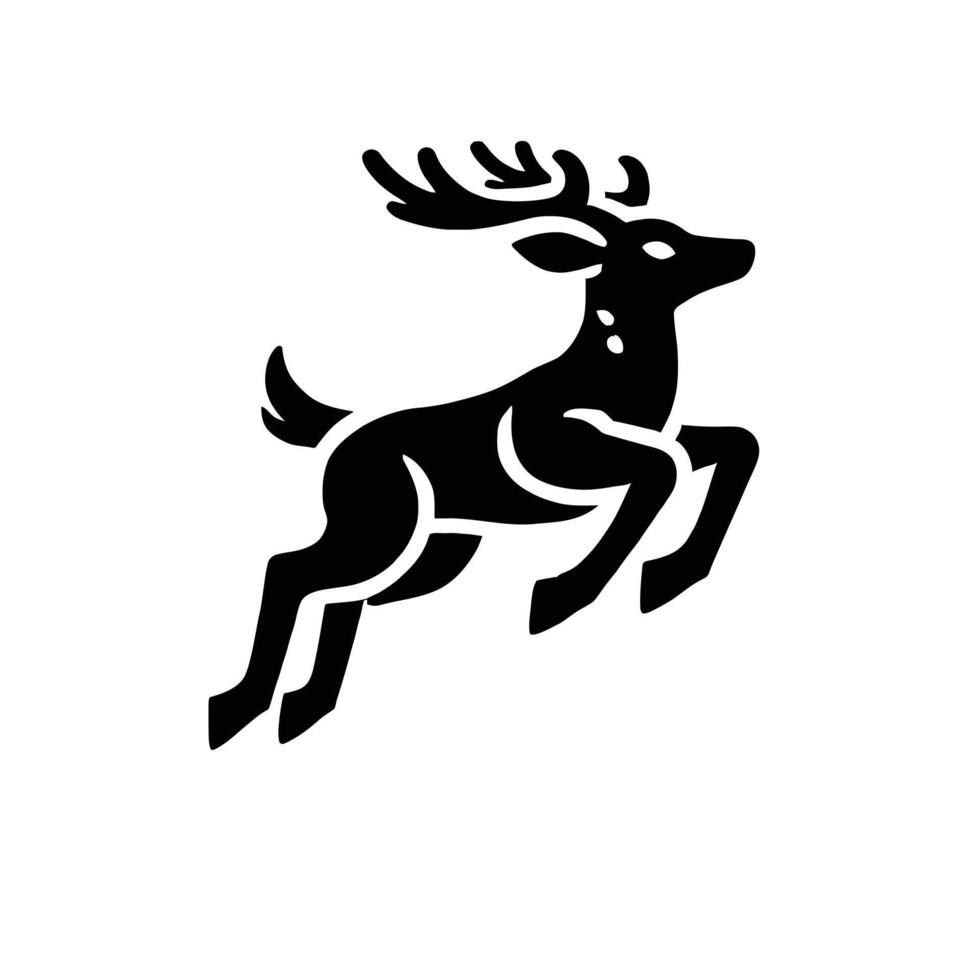 A black and white deer logo on a white background vector