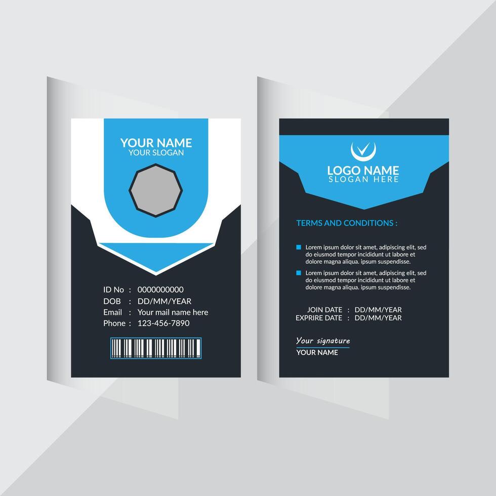 Modern id card template vector