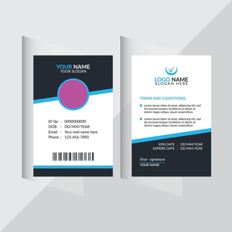 Corporate id card design white background vector