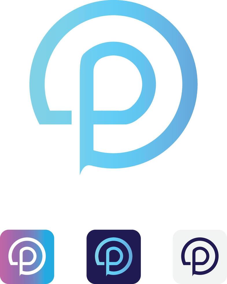 Modern and Minimalist Logo Design Featuring the Letter P within a Circle. Letter P Logo vector
