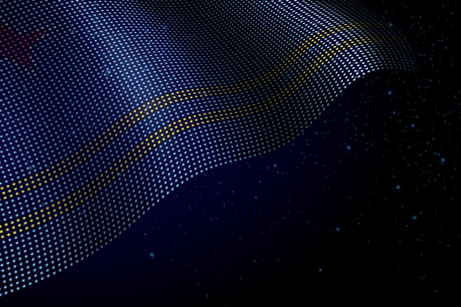 Aruba digital flag made of dots over a starry background vector