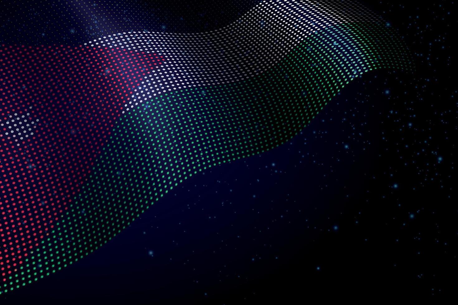 Jordan digital flag made of dots over a starry background vector