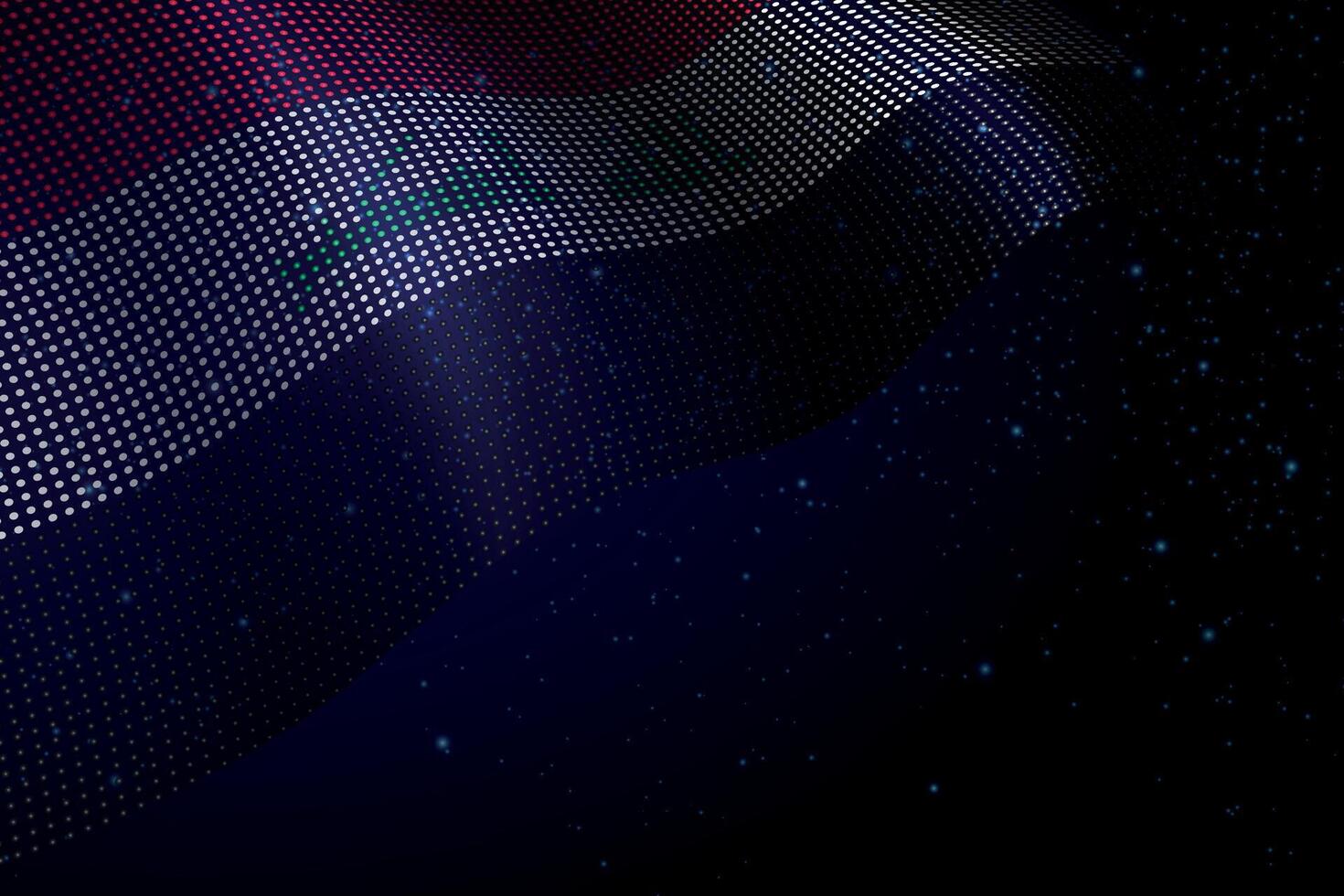 Iraq digital flag made of dots over a starry background vector