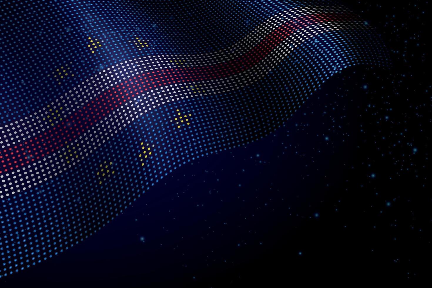 Cape Verde digital flag made of dots over a starry background vector