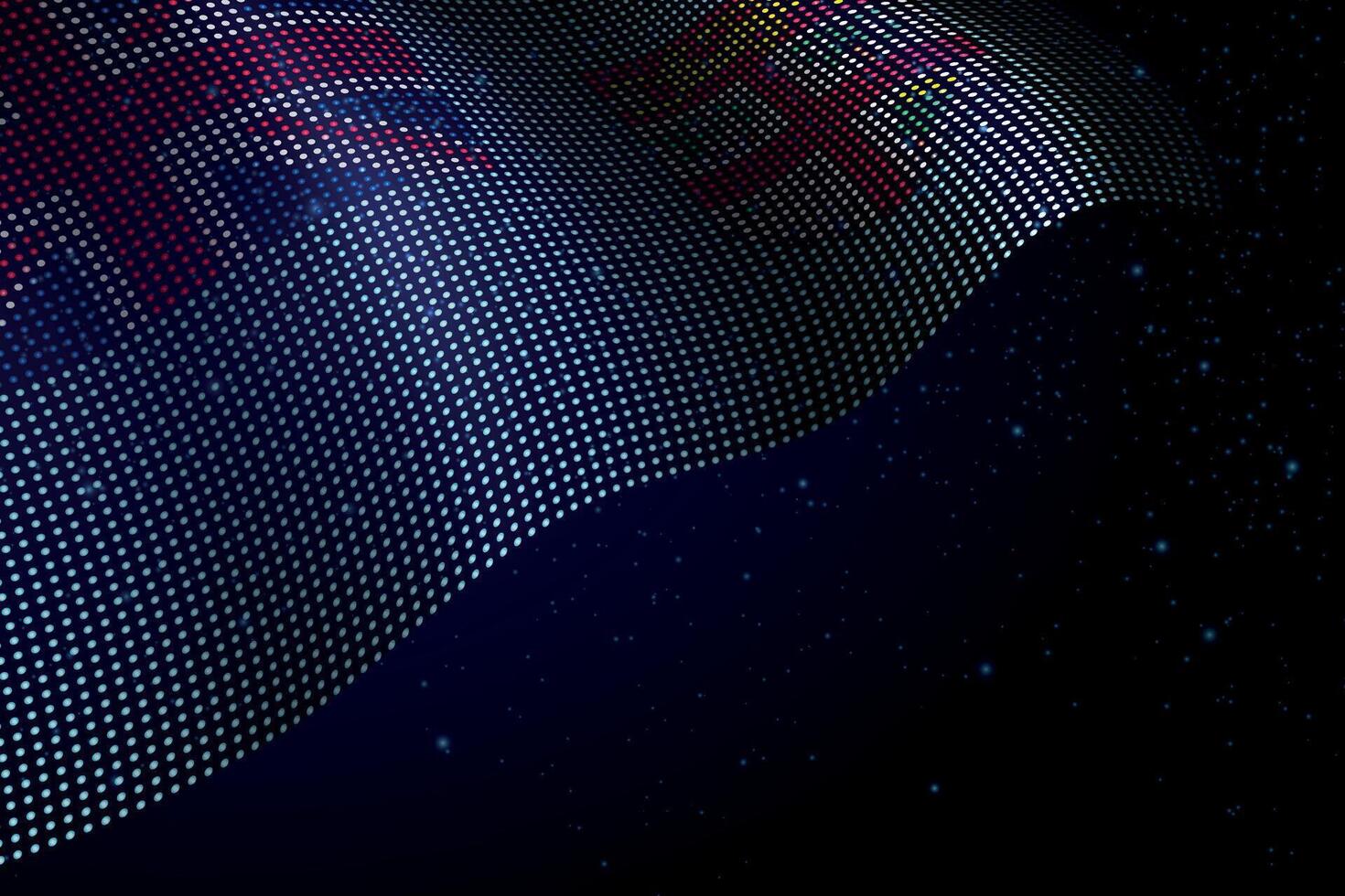 Fiji digital flag made of dots over a starry background vector