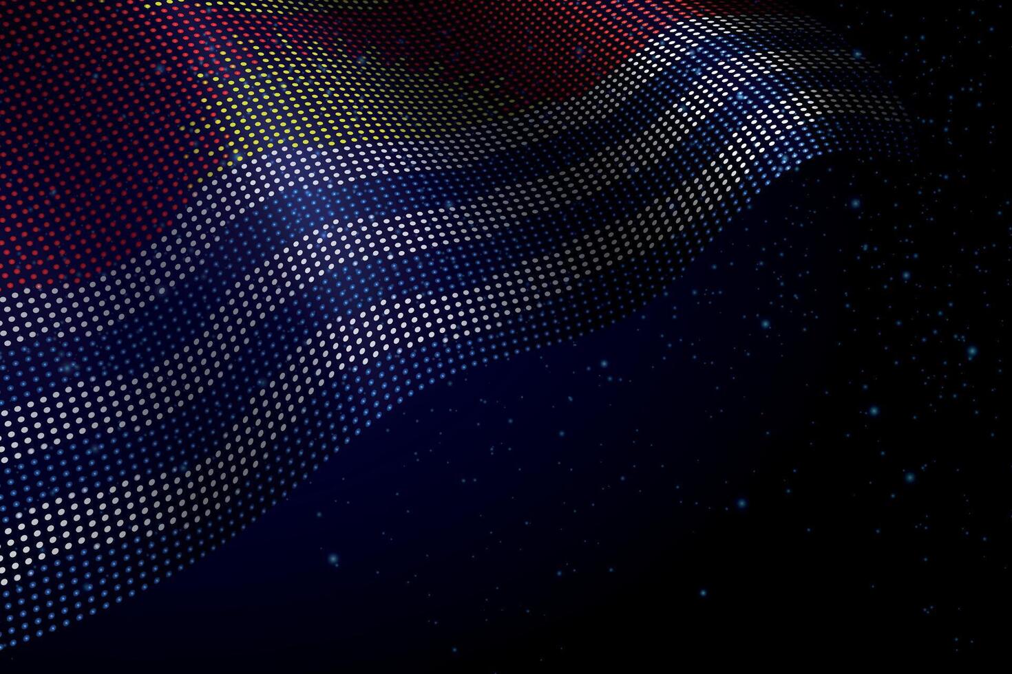Kiribati digital flag made of dots over a starry background vector