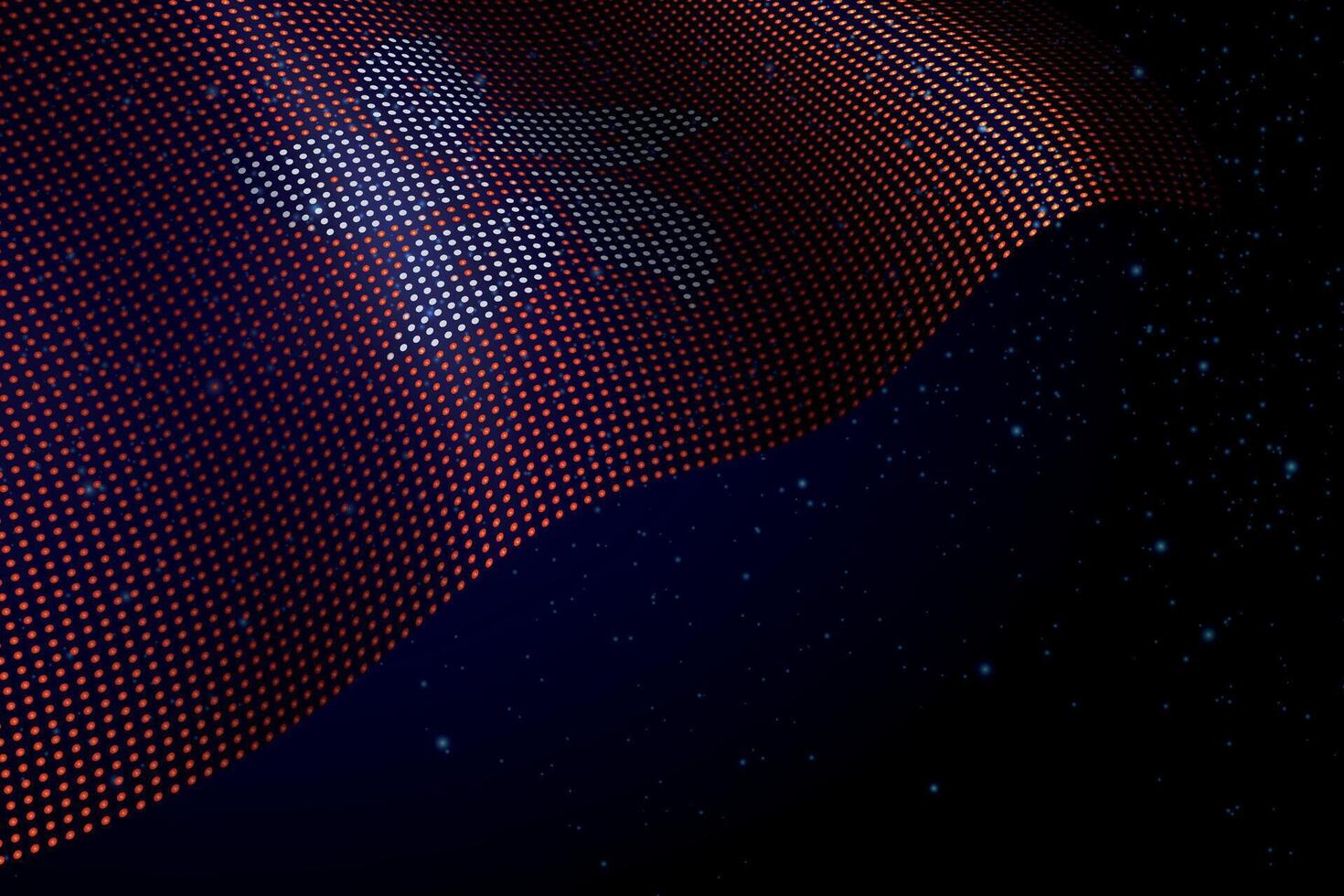 Hong Kong digital flag made of dots over a starry background vector