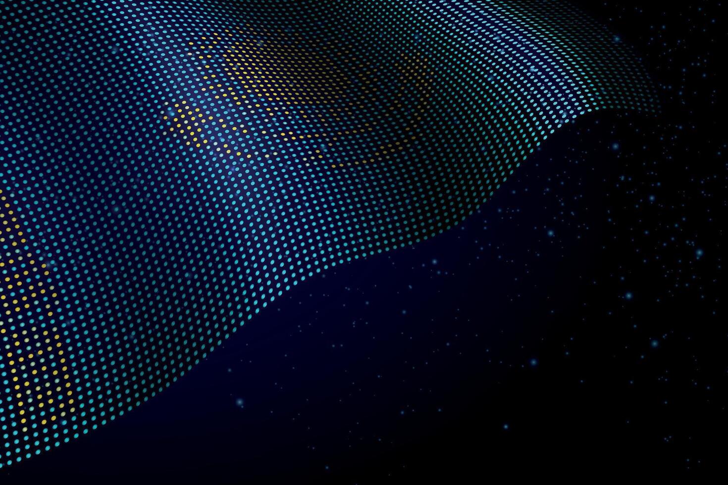 Kazakhstan digital flag made of dots over a starry background vector