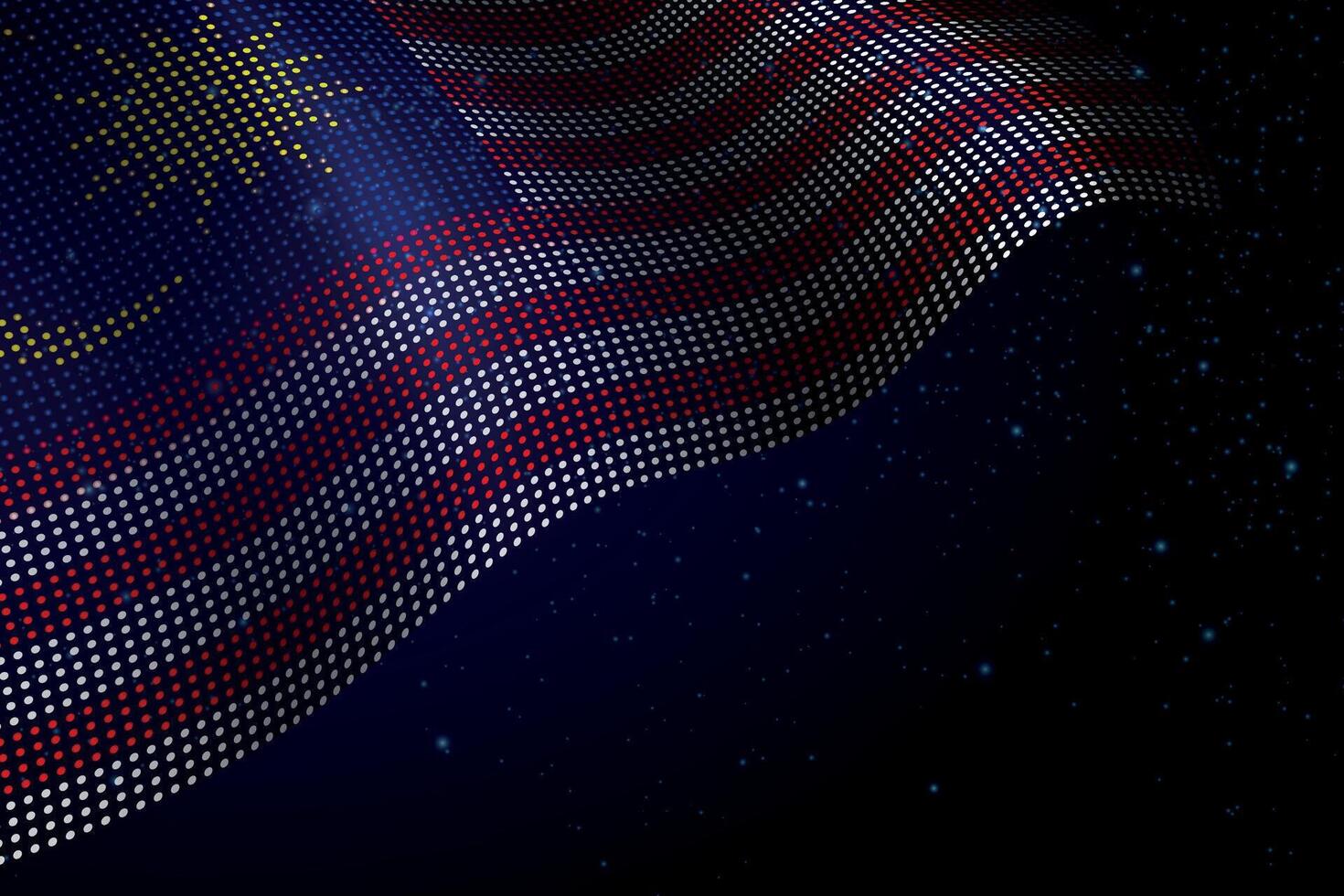 Malaysia digital flag made of dots over a starry background vector
