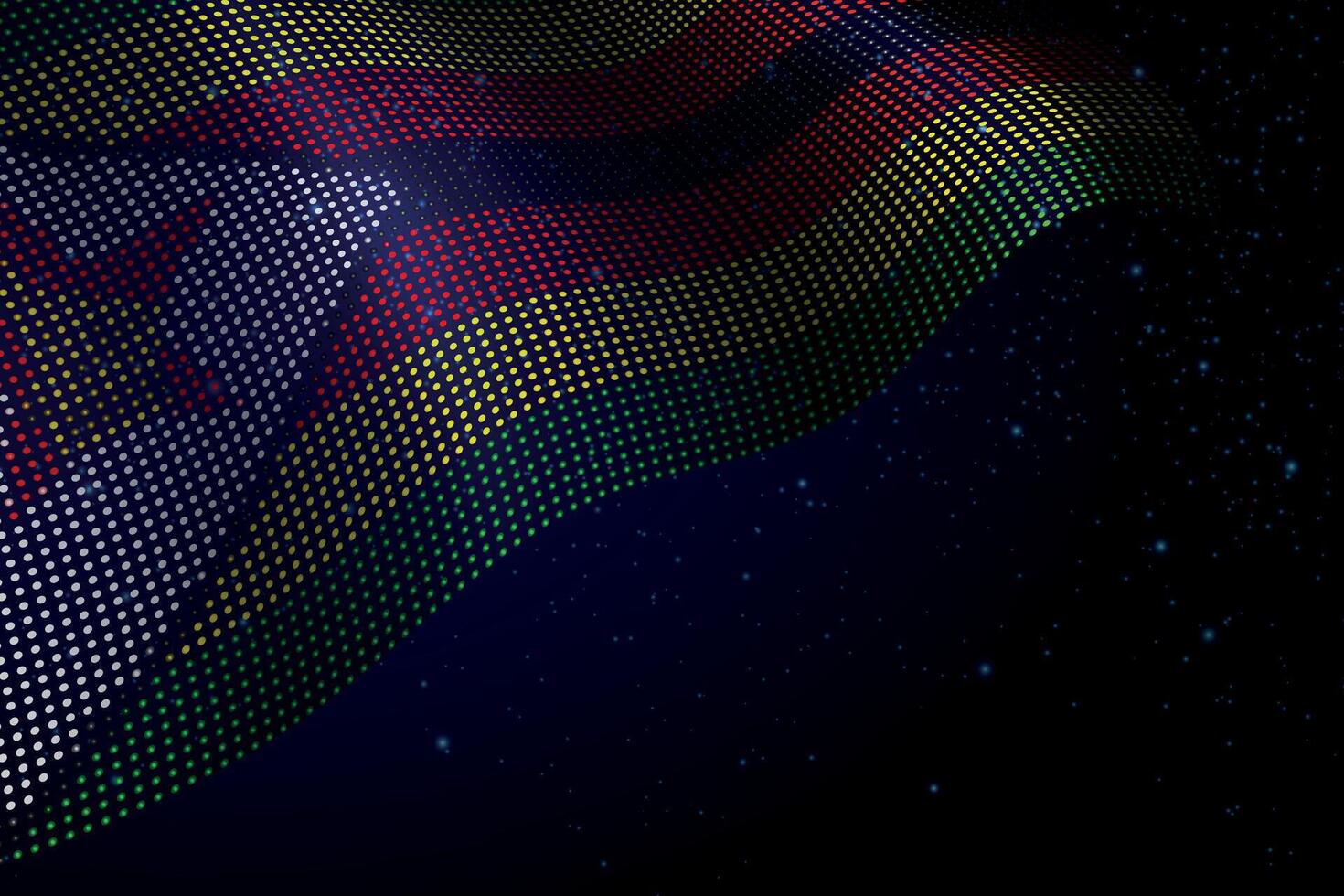 Zimbabwe digital flag made of dots over a starry background vector