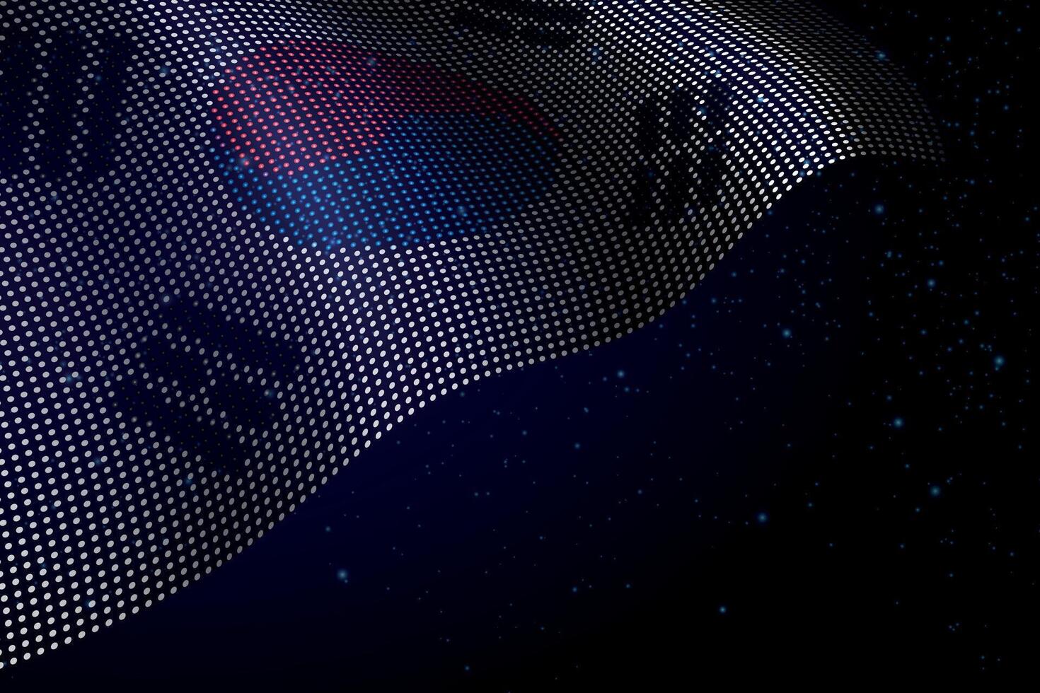 South Korea digital flag made of dots over a starry background vector