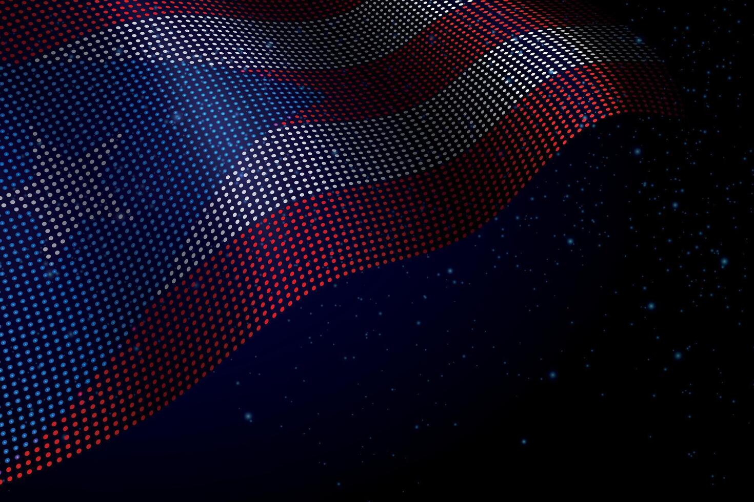 Puerto Rico digital flag made of dots over a starry background vector