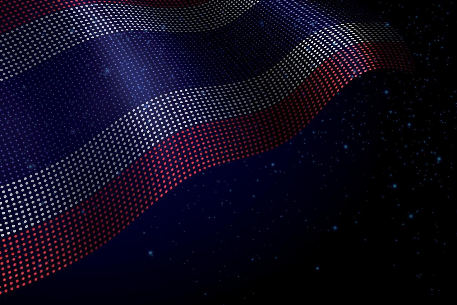 Thailand digital flag made of dots over a starry background vector