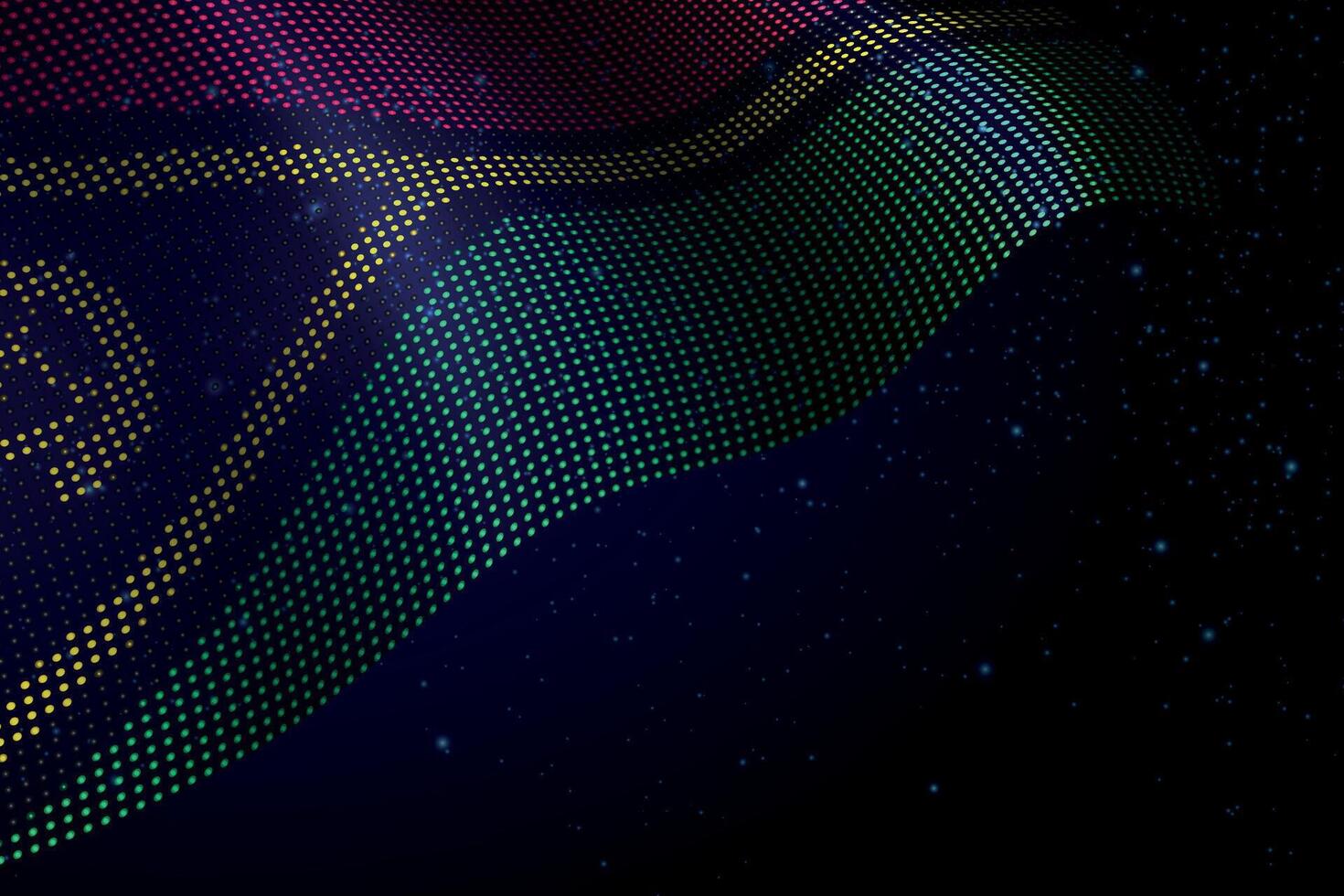 Vanuatu digital flag made of dots over a starry background vector