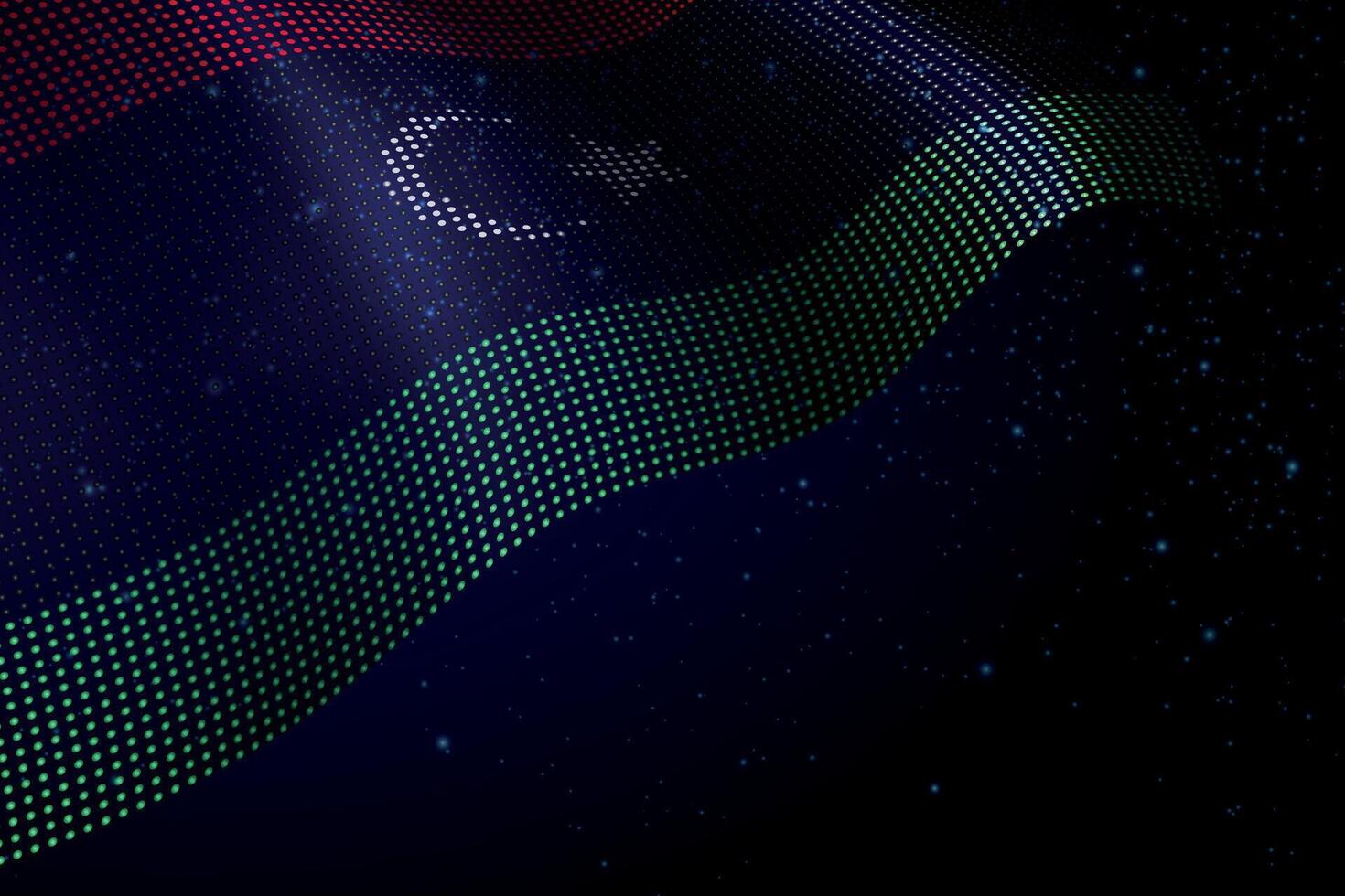 Libya digital flag made of dots over a starry background vector