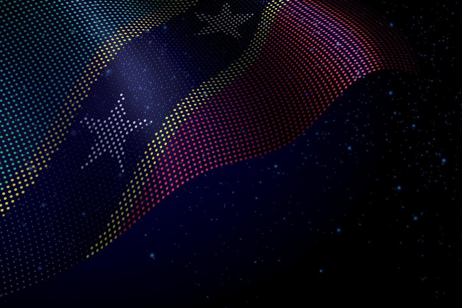 Saint Kitts and Nevis digital flag made of dots over a starry background vector