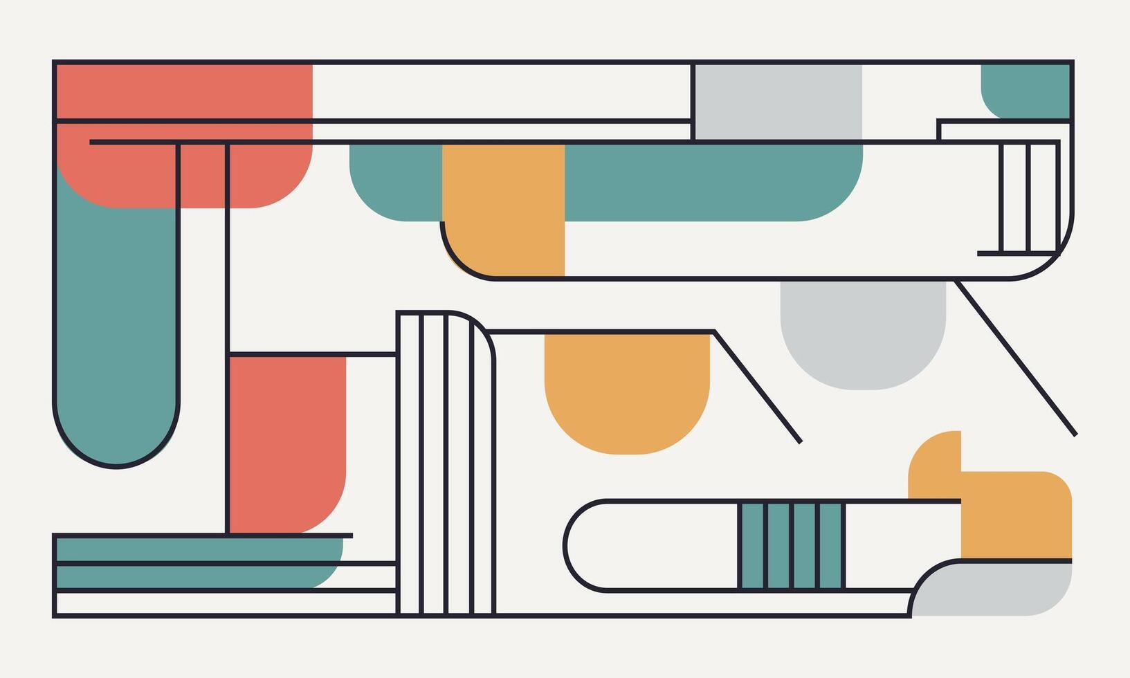 Abstract Flat Design Color Blocks vector
