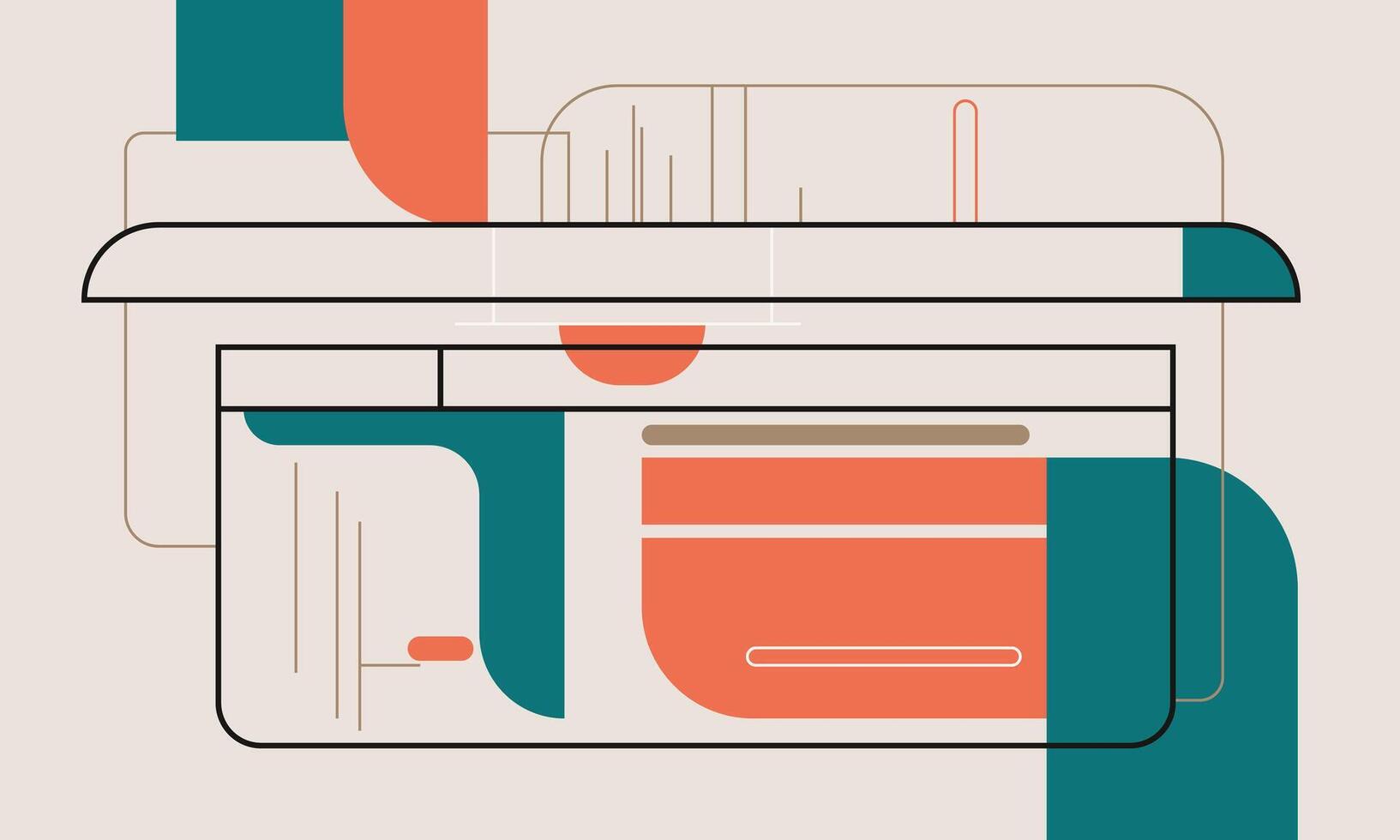 Clean Minimalist Landscape Illustration vector