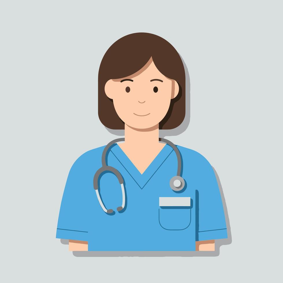 Healthcare Worker with Stethoscope Art vector