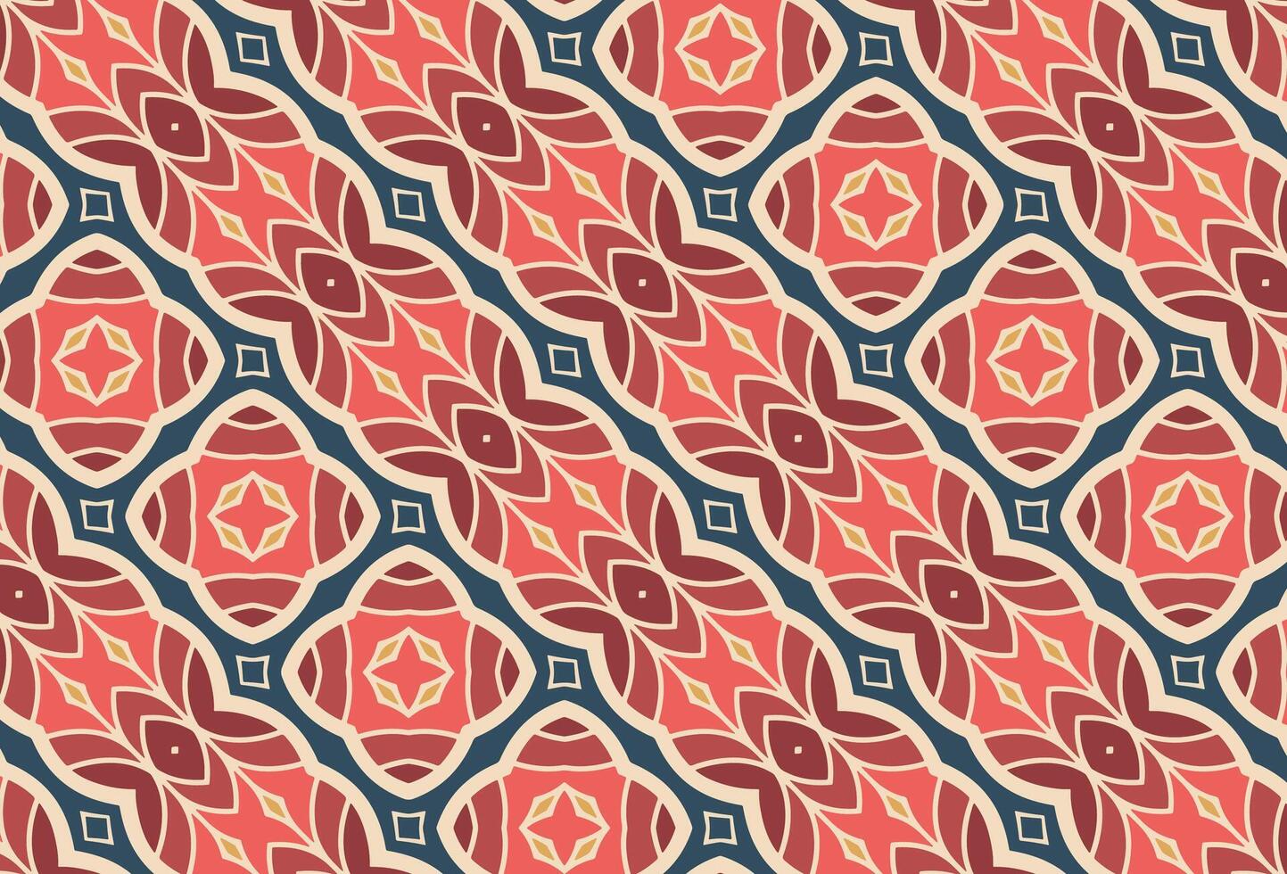 Red and blue geometric fabric design pattern vector