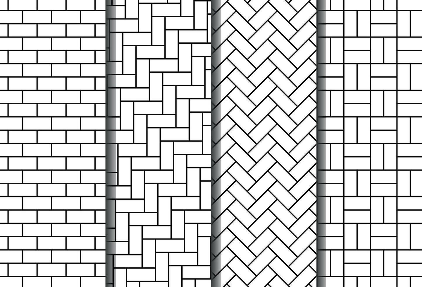 White color brick pattern set vector
