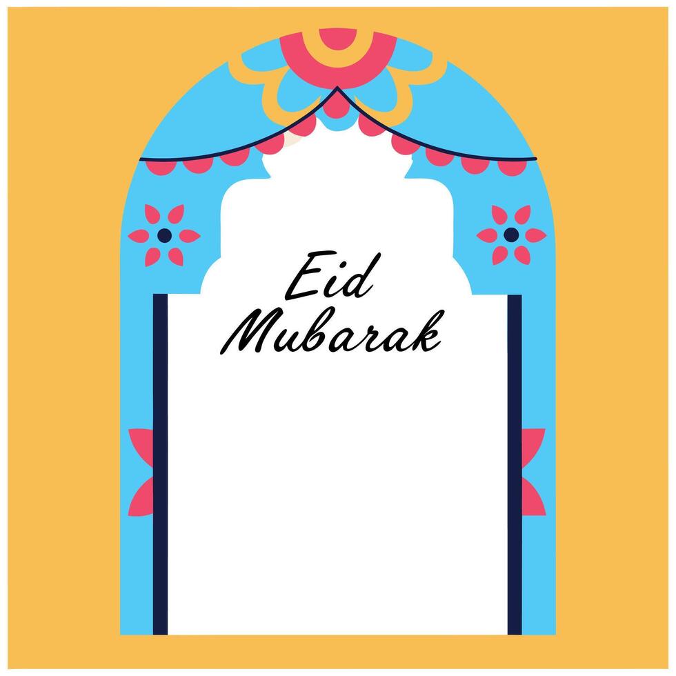 Eid Mubarak Card for Social Media vector