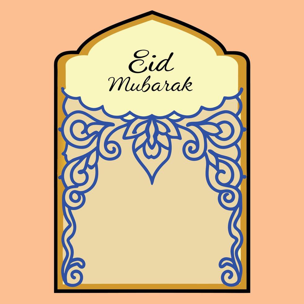 Ornamental Eid Mubarak Card for Social Media vector