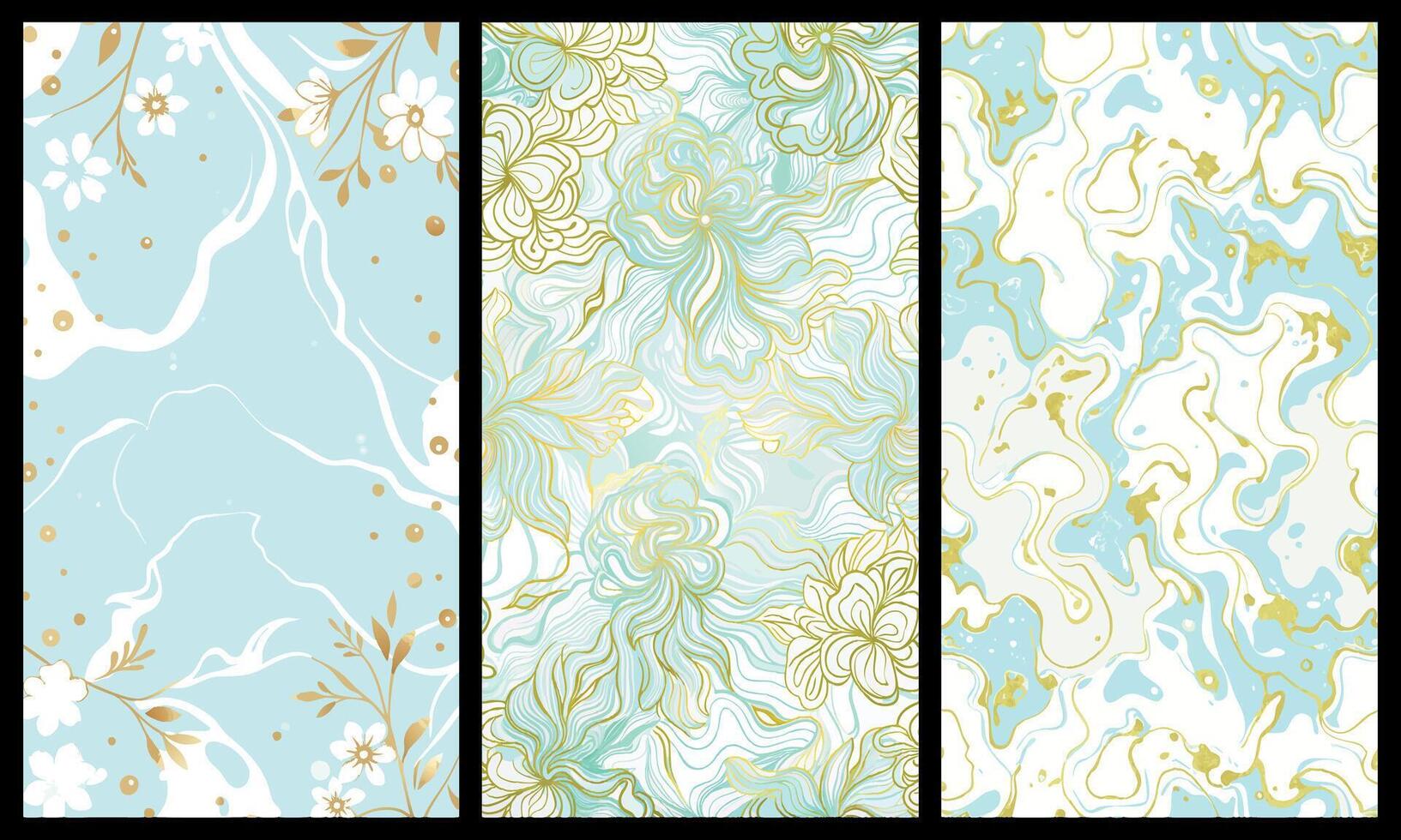 Abstract Watercolor Blue Floral Marble Texture Background vector