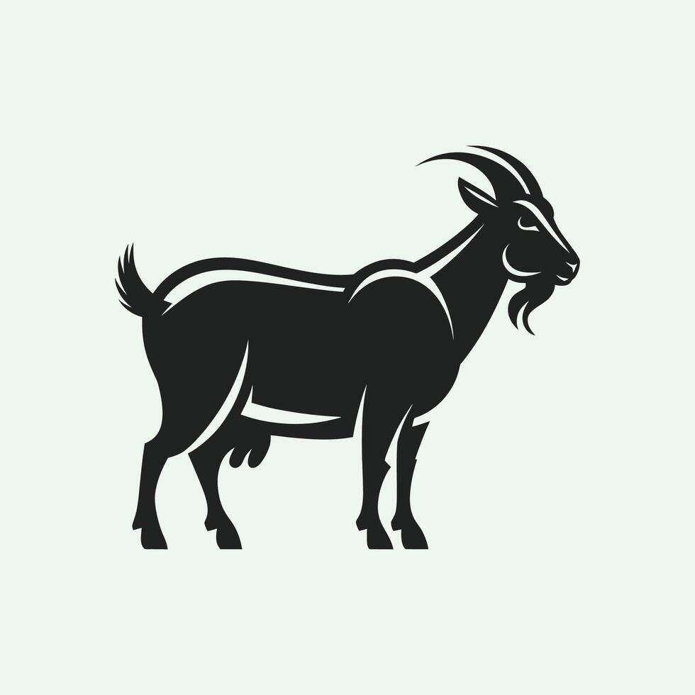 Minimal Goat logo, unique, modern, goat standing vector