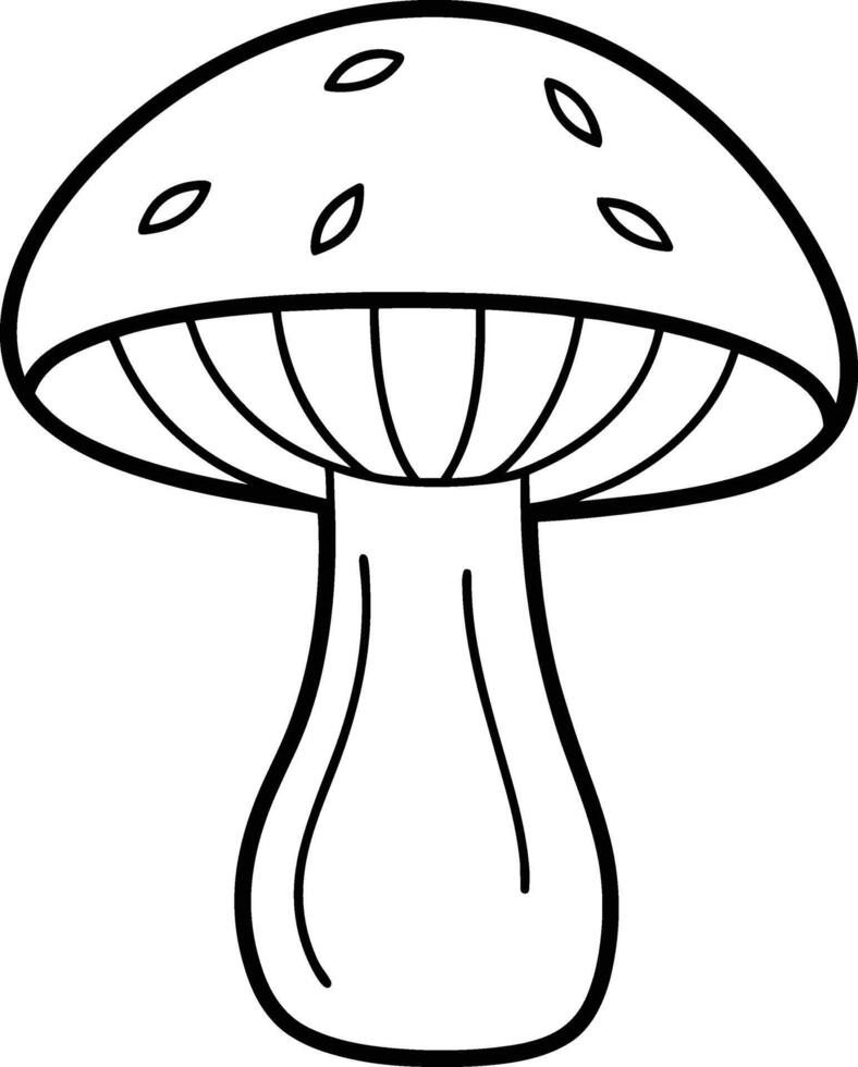 Mushroom Outline - Simple Hand-Drawn Fungi Illustration vector