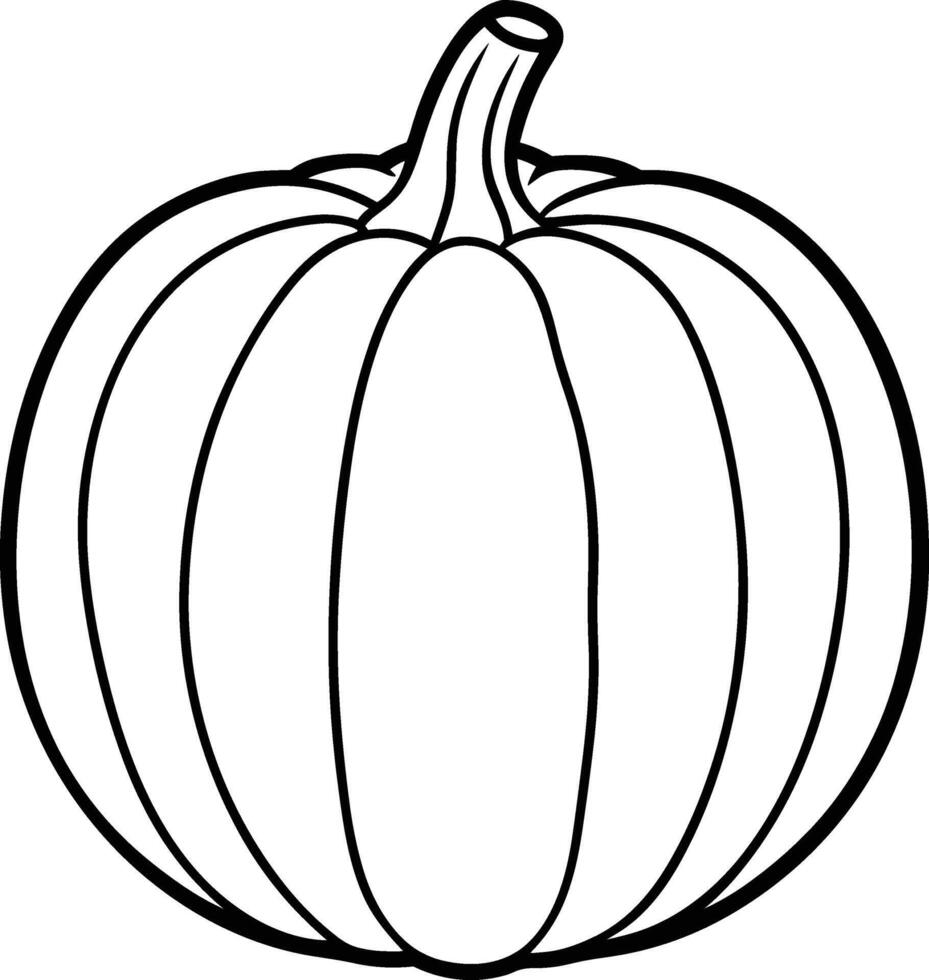 Simple Pumpkin Outline - Autumn and Fall Season Illustration vector