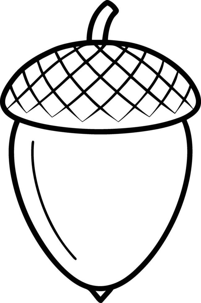 A Simple Acorn Outline - Perfect for Autumn and Fall-Themed Designs vector