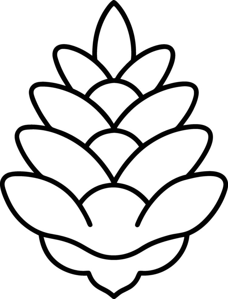 Minimalist Pine Cone Outline - Simple Botanical Line Art vector