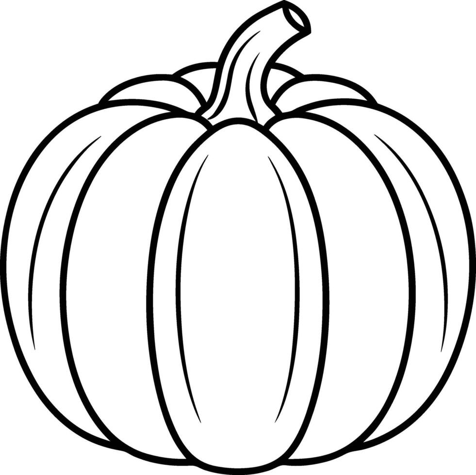 Pumpkin Outline Illustration - Perfect for Autumn, Fall, and Halloween vector