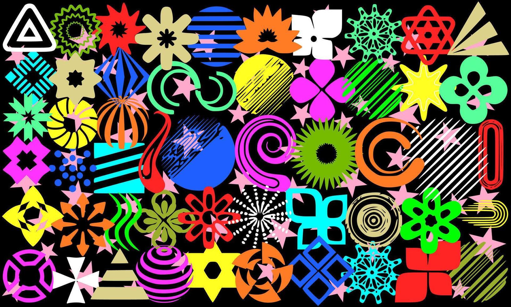 Mixed Colorful Elements Background vector