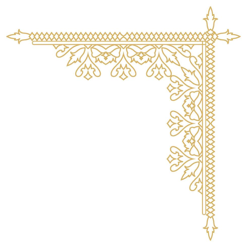 Elegant Decorative Corner Design with Ornamental Abstract Filigree. vector