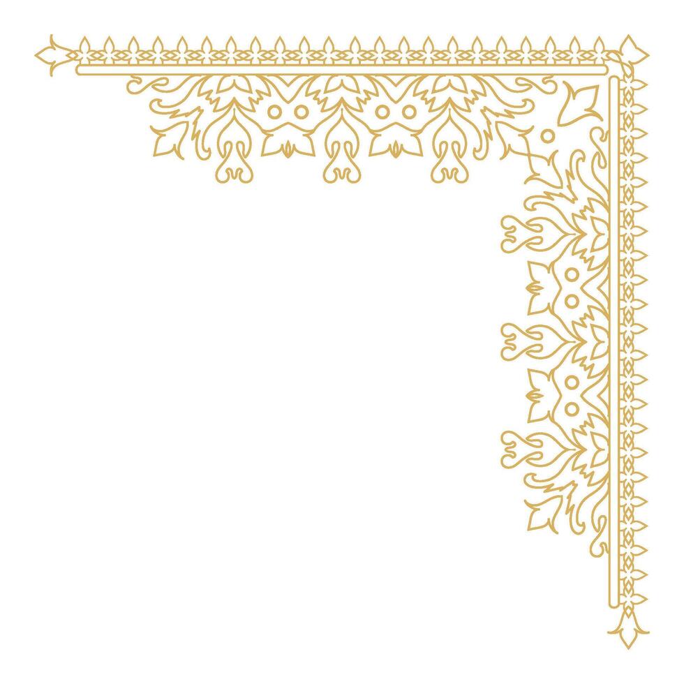 Ornamental Antique Corner Frame with Stylish Design and Element of Elegance. vector