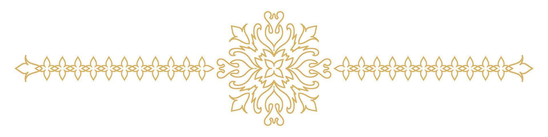 Ornate Floral Divider with Decorative Label and Border Element. vector