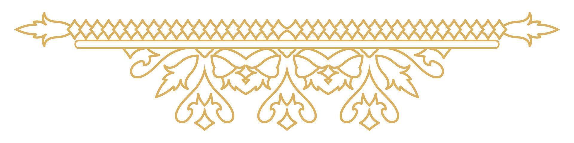Classic Floral Border Label with Abstract Decorative Divider Design. vector