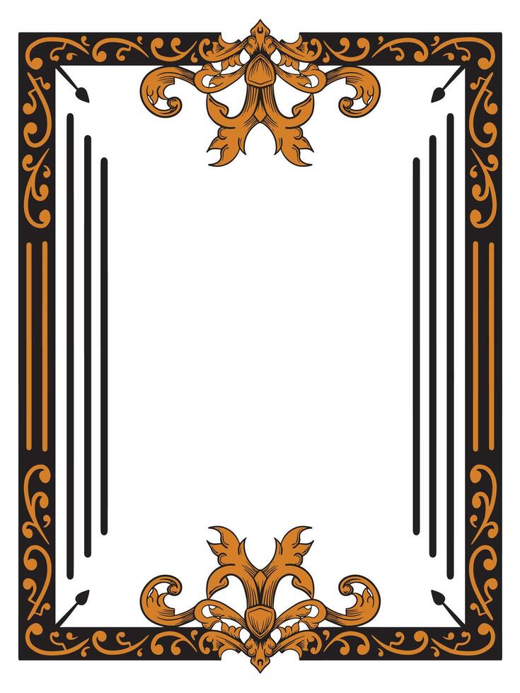Ornamental Frame with Gold Accent vector