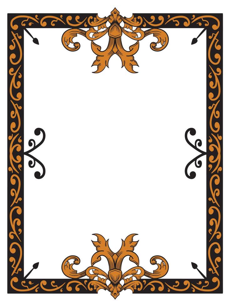 Ornamental Rococo Frame with Elegant Flourishes vector