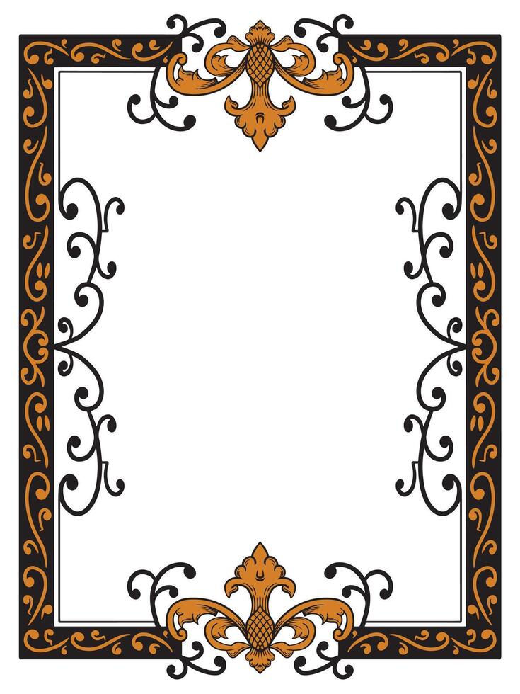 Elegant Ornate Border with Floral Swirls vector