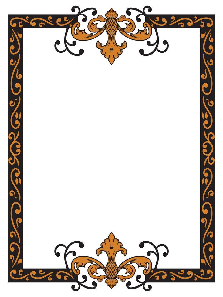 Antique Ornamental Frame with Baroque Accents vector