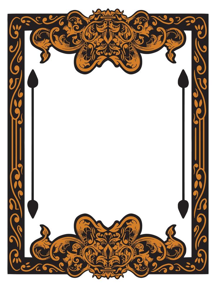 Decorative Ornate Frame with Elegant Floral Accents vector