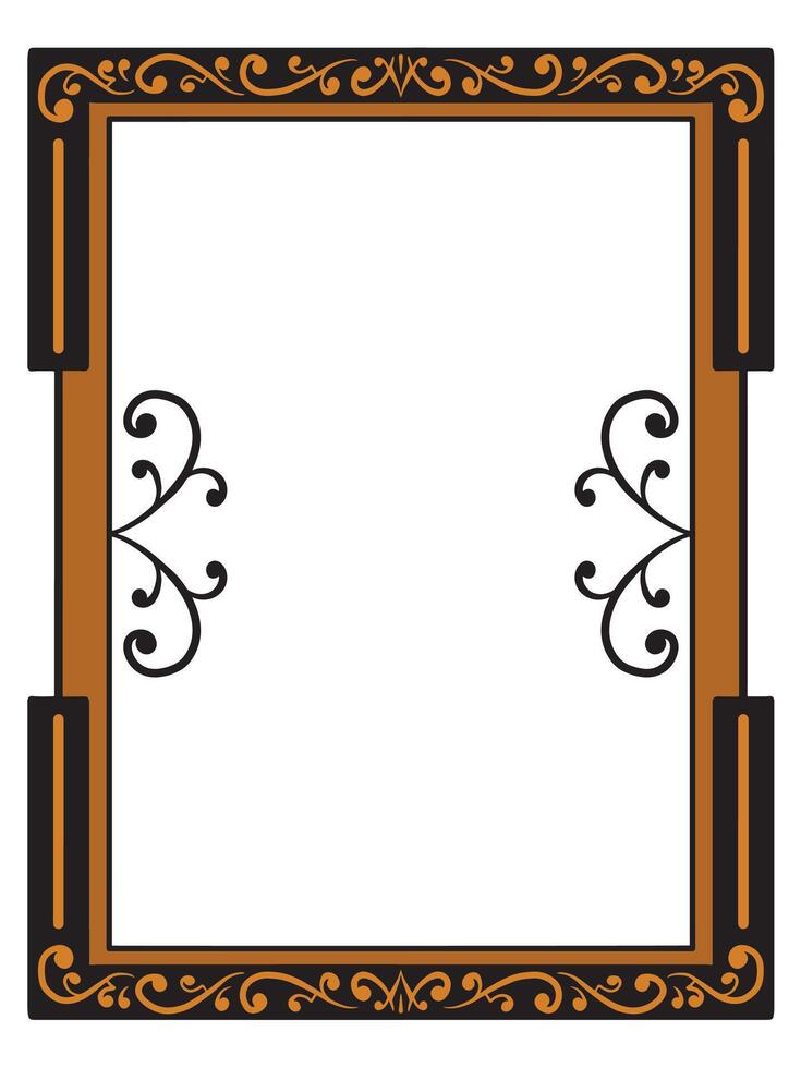 Decorative Ornate Frame with Elegant Floral Details vector