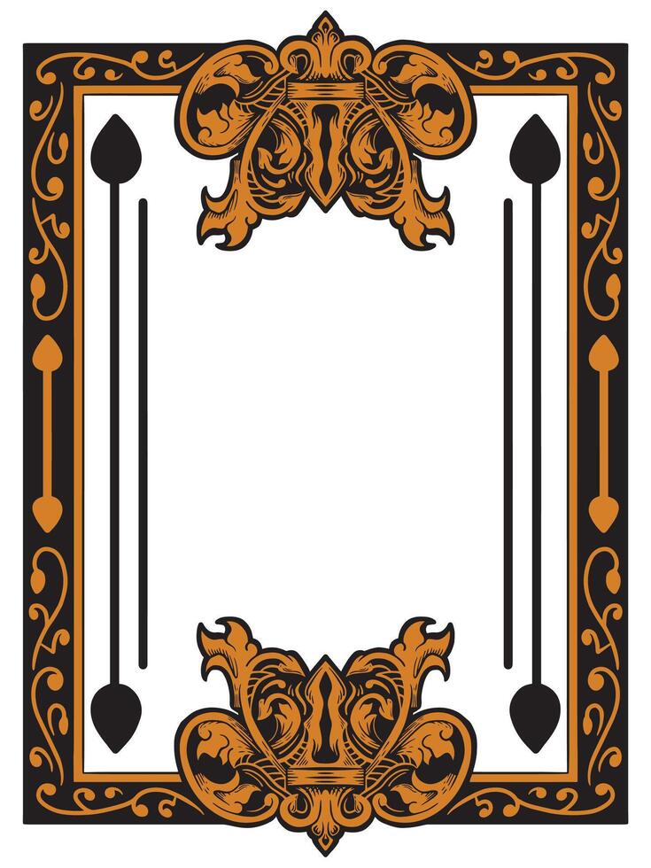 Ornamental Floral Frame with Delicate Borders vector
