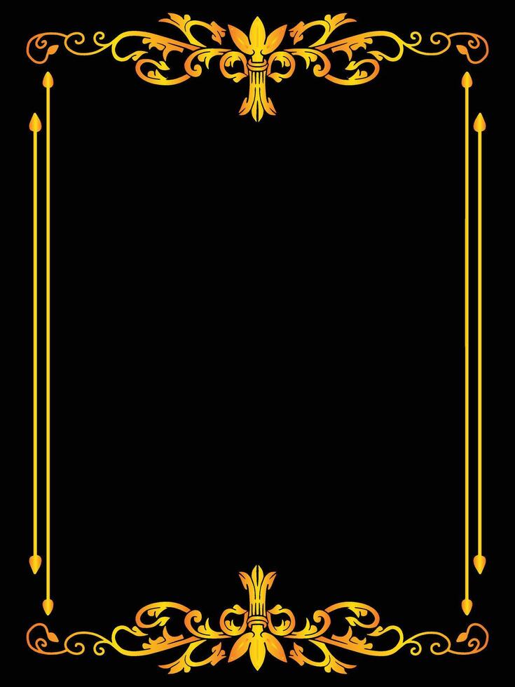 Elegant Gold Ornamental Frame for High-Class Designs vector