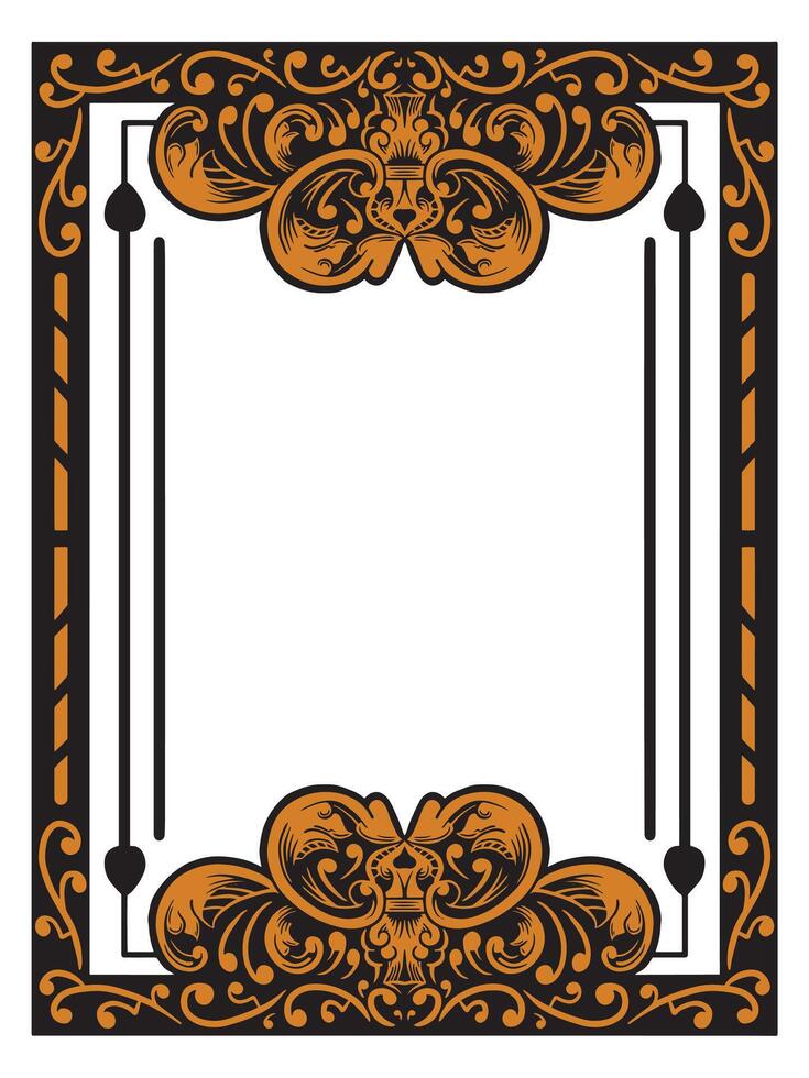 Ornamental Wedding Frame with Elegant Swirls vector