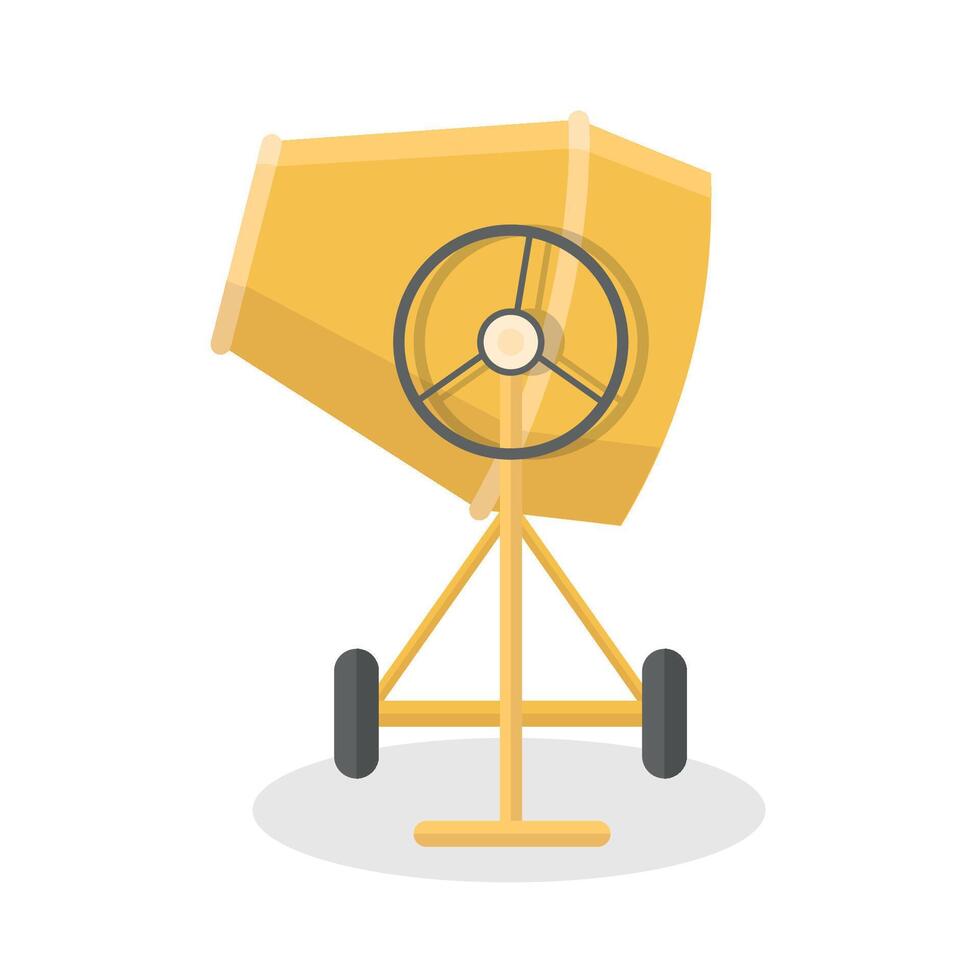 Construction concrete mixer icon on white background. vector